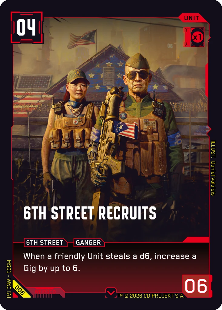 6th Street Recruits — karta Unit Cyberpunk TCG (Welcome to Night City — Retail)
