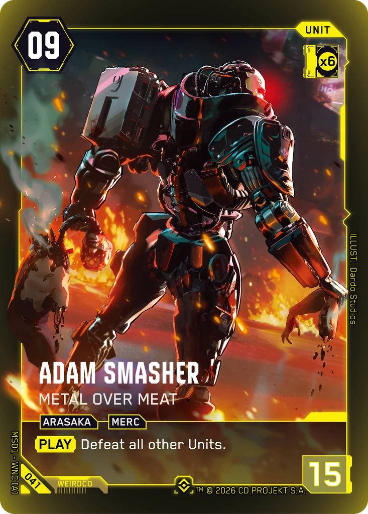 Adam Smasher: Metal Over Meat — karta Unit Cyberpunk TCG (Welcome to Night City — Retail)