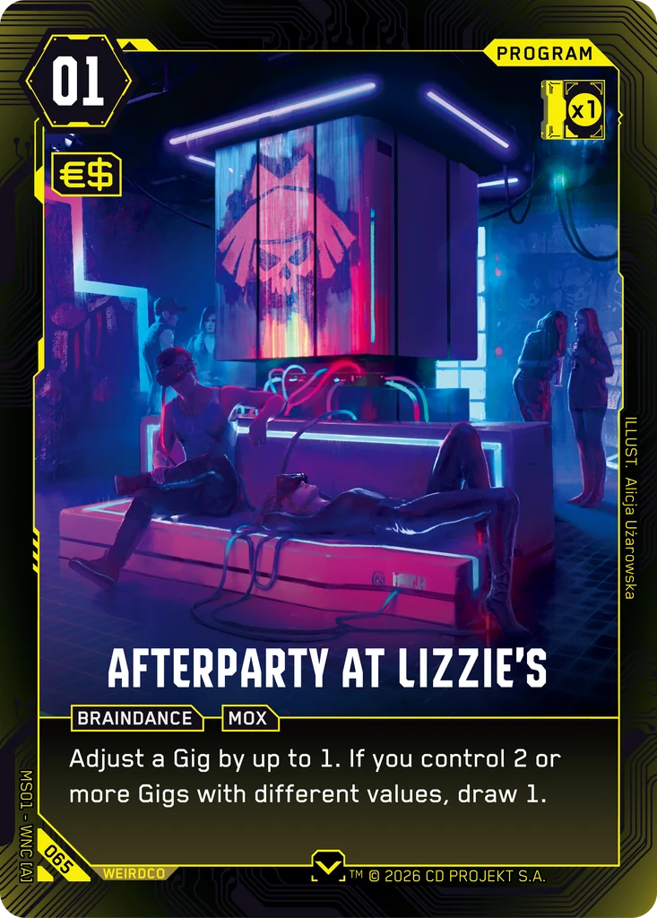 Afterparty at Lizzie's — karta Program Cyberpunk TCG (Welcome to Night City — Retail)