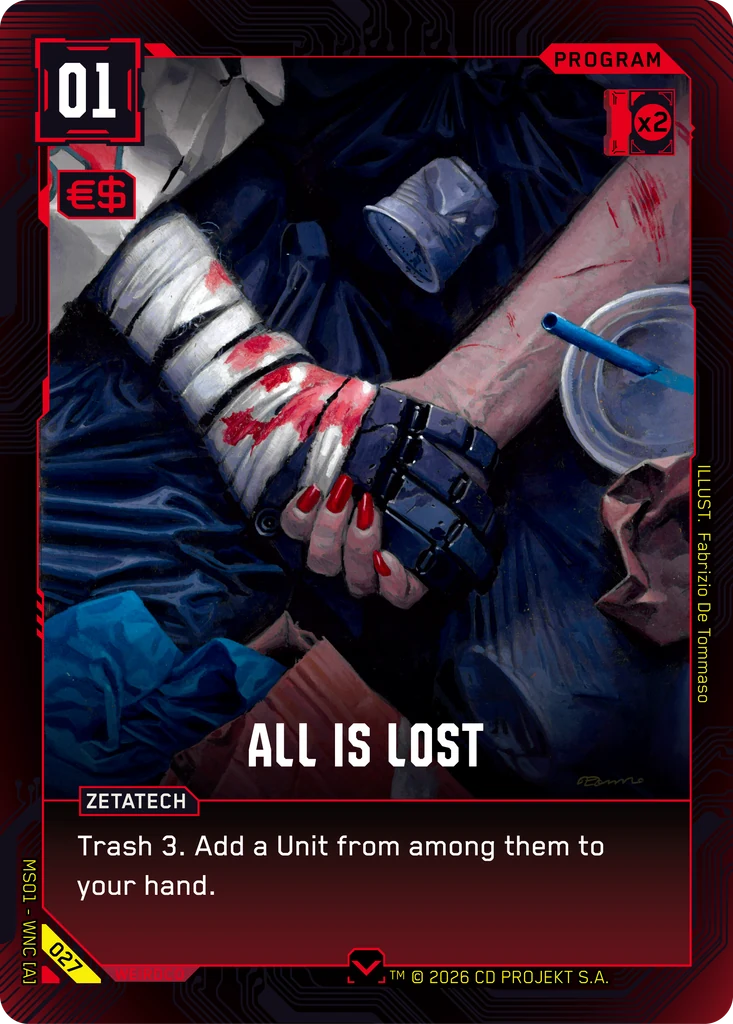 All is Lost — karta Program Cyberpunk TCG (Welcome to Night City — Retail)