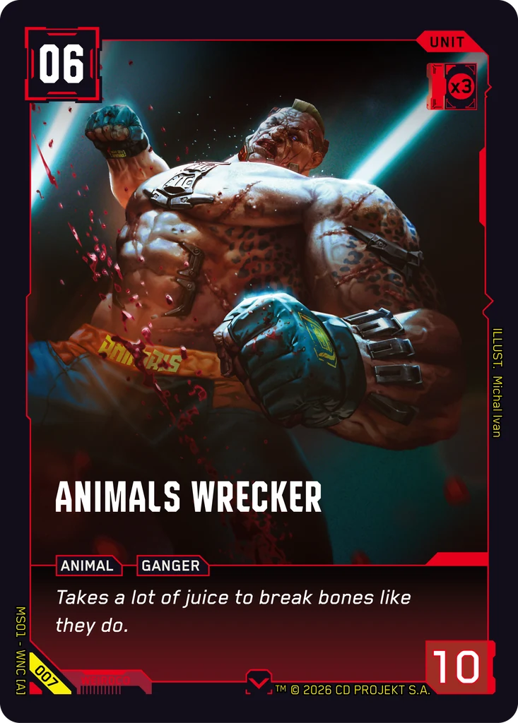 Animals Wrecker — karta Unit Cyberpunk TCG (Welcome to Night City — Retail)