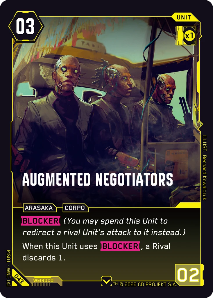 Augmented Negotiators — karta Unit Cyberpunk TCG (Welcome to Night City — Retail)