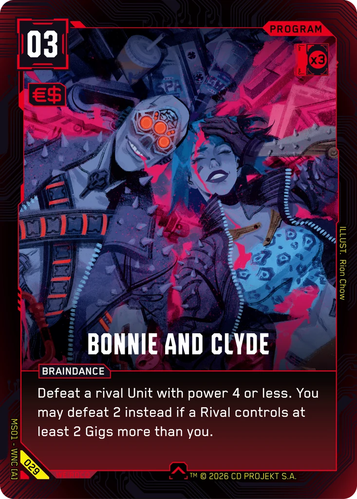 Bonnie and Clyde — karta Program Cyberpunk TCG (Welcome to Night City — Retail)