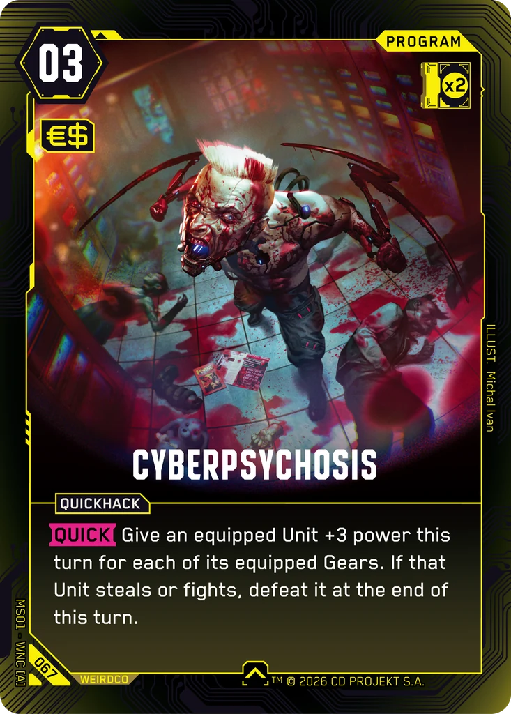 Cyberpsychosis — karta Program Cyberpunk TCG (Welcome to Night City — Retail)
