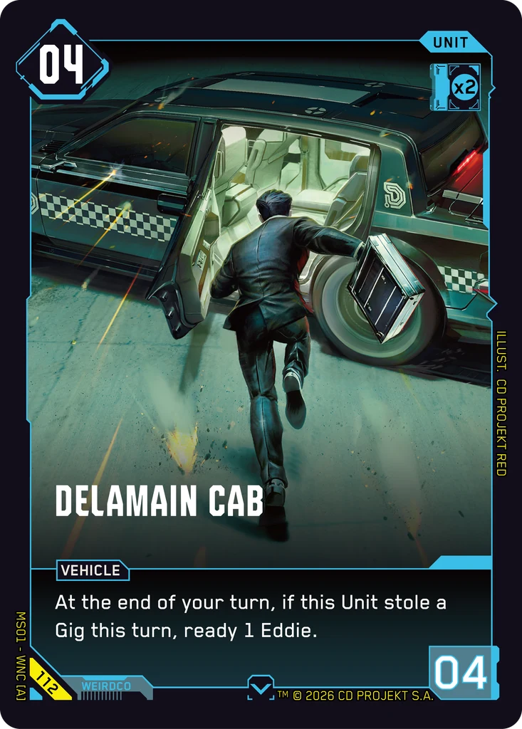 Delamain Cab — karta Unit Cyberpunk TCG (Welcome to Night City — Retail)