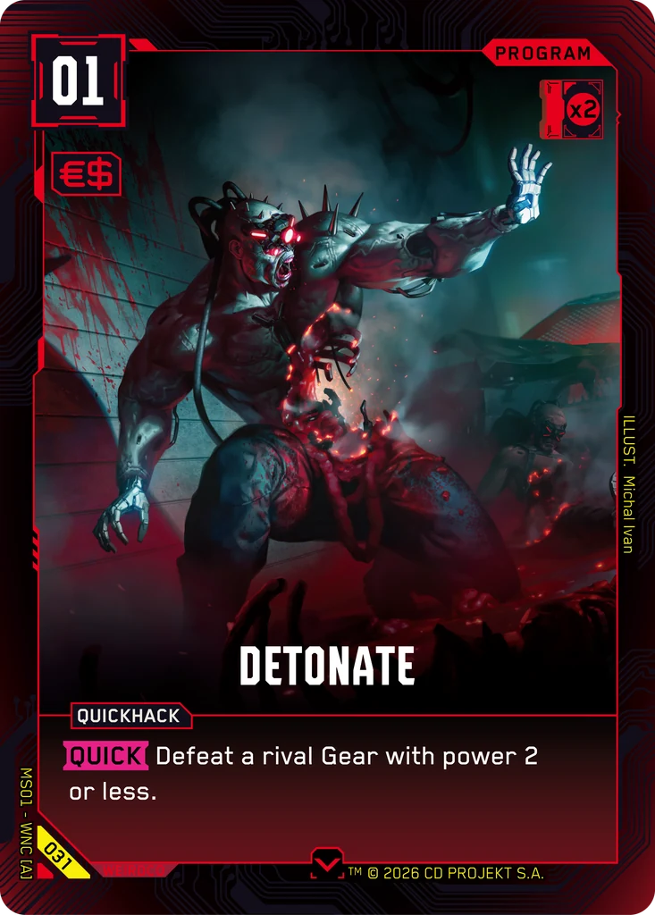 Detonate — karta Program Cyberpunk TCG (Welcome to Night City — Retail)
