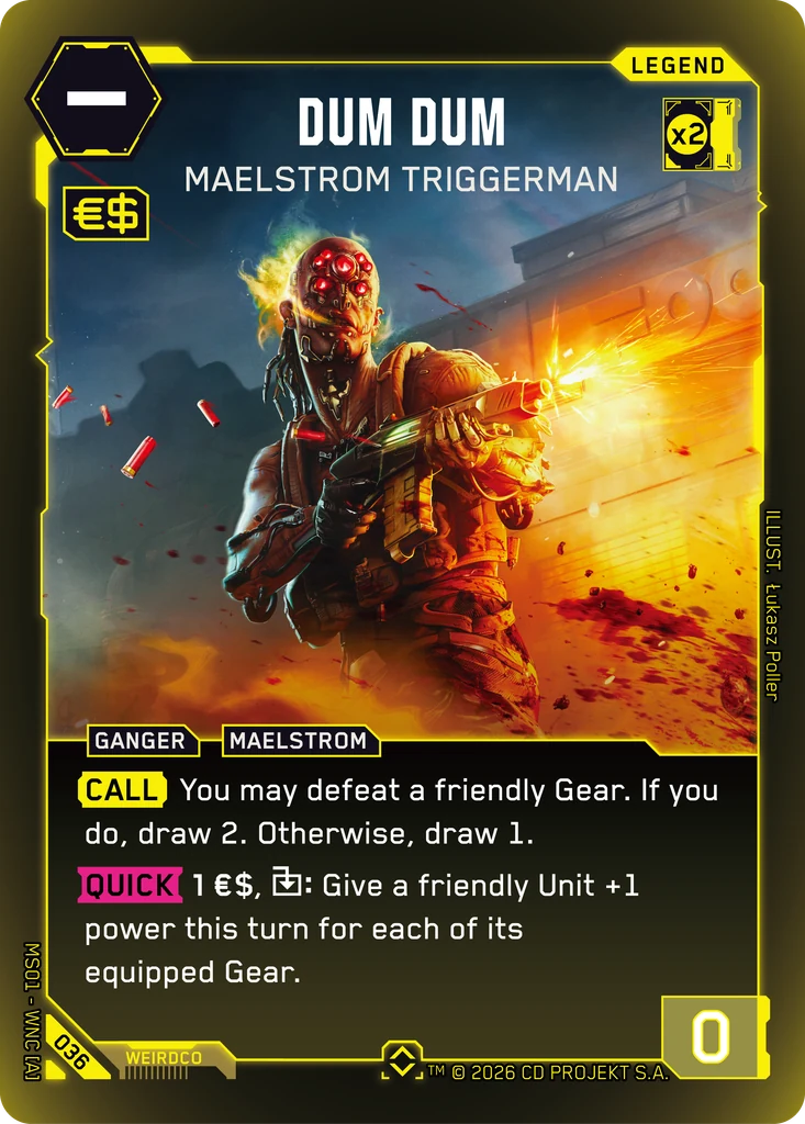 Dum Dum: Maelstrom Triggerman — karta Legend Cyberpunk TCG (Welcome to Night City — Retail)