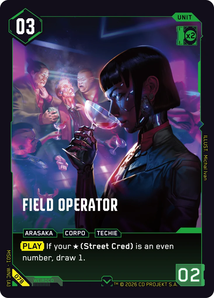 Field Operator — karta Unit Cyberpunk TCG (Welcome to Night City — Retail)