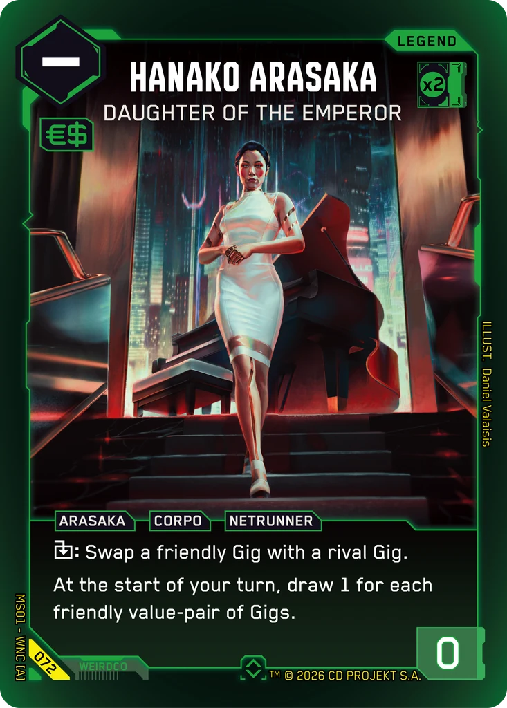 Hanako Arasaka: Daughter of the Emperor — karta Legend Cyberpunk TCG (Welcome to Night City — Retail)