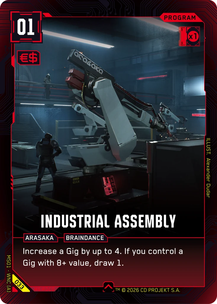 Industrial Assembly — karta Program Cyberpunk TCG (Welcome to Night City — Retail)
