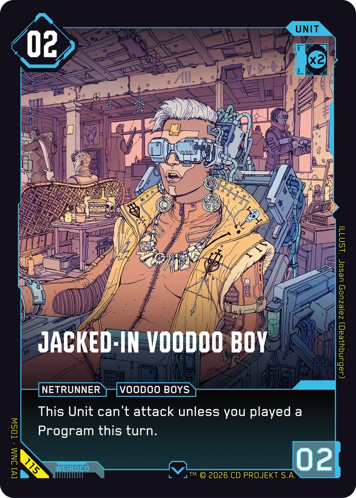 Jacked-In Voodoo Boy — karta Unit Cyberpunk TCG (Welcome to Night City — Retail)