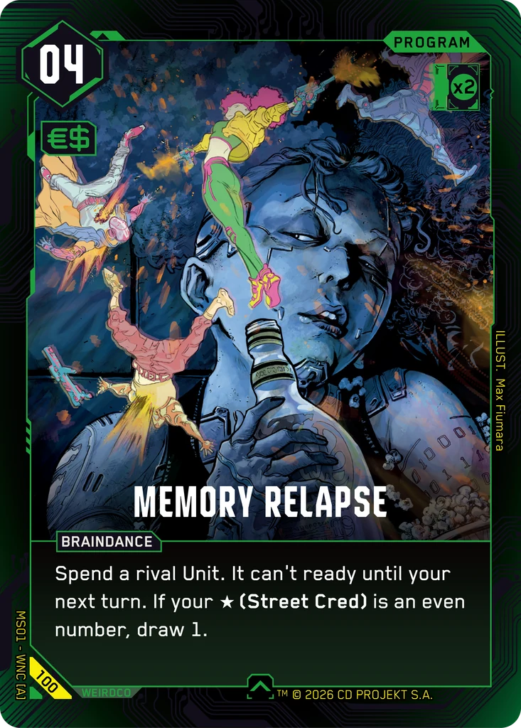 Memory Relapse — karta Program Cyberpunk TCG (Welcome to Night City — Retail)