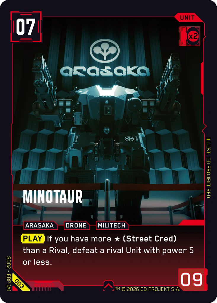 Minotaur — karta Unit Cyberpunk TCG (Embracing Power — Retail Starter Deck)