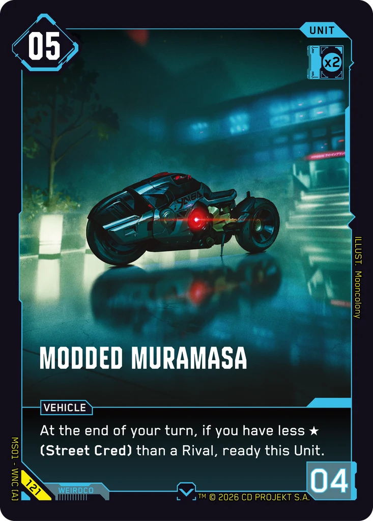 Modded Muramasa — karta Unit Cyberpunk TCG (Welcome to Night City — Retail)