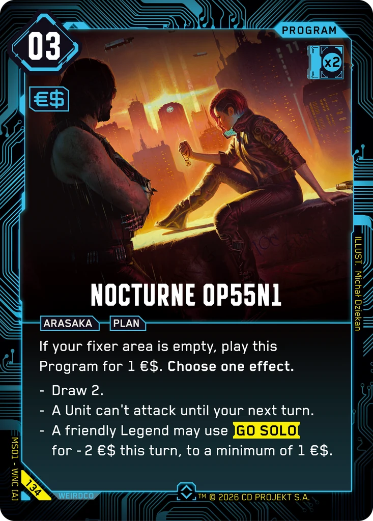 Nocturne OP55 N1 — karta Program Cyberpunk TCG (Welcome to Night City — Retail)