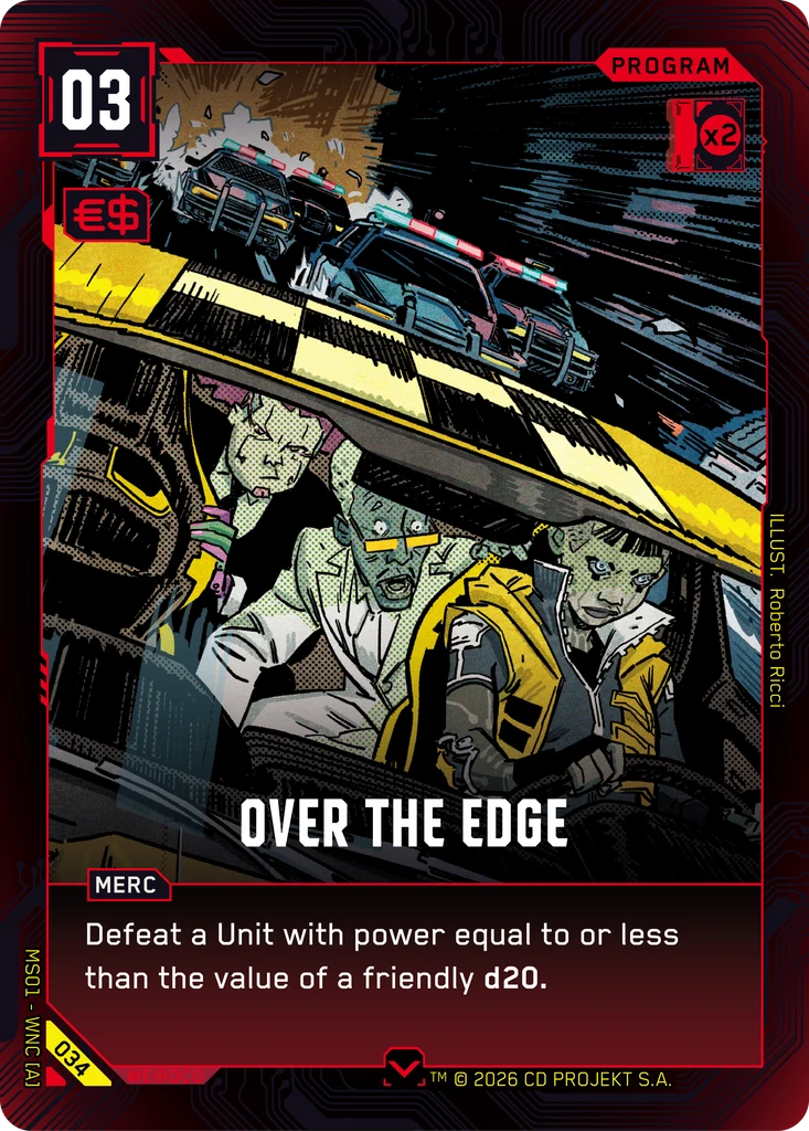 Over the Edge — karta Program Cyberpunk TCG (Welcome to Night City — Retail)