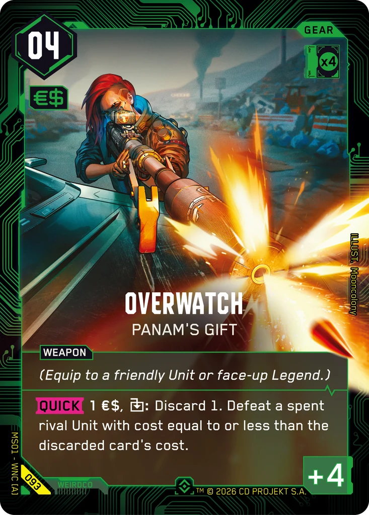 Overwatch: Panam's Gift — karta Gear Cyberpunk TCG (Welcome to Night City — Retail)