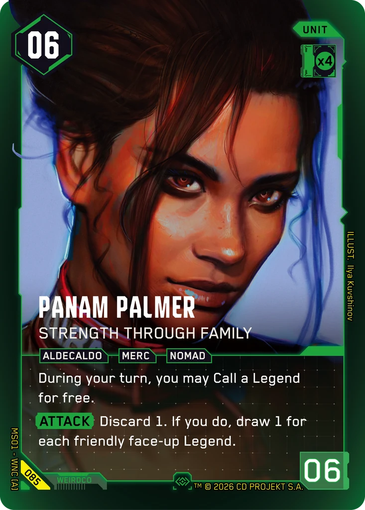 Panam Palmer: Strength Through Family — karta Unit Cyberpunk TCG (Welcome to Night City — Retail)