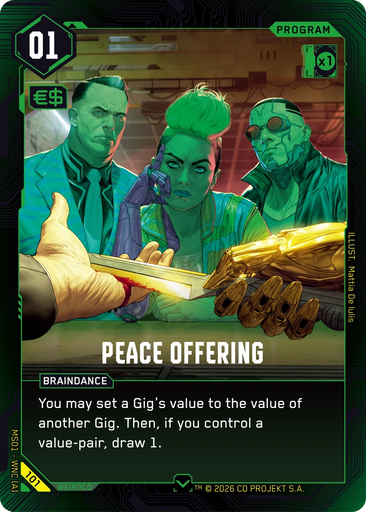 Peace Offering — karta Program Cyberpunk TCG (Welcome to Night City — Retail)