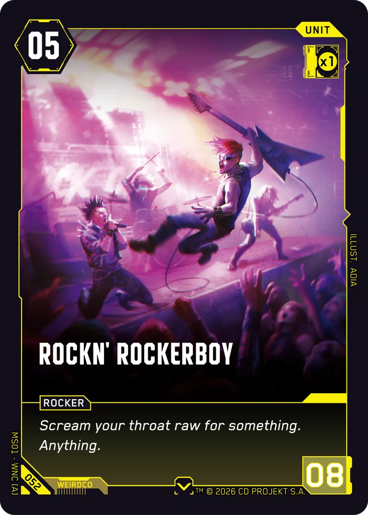 Rockn' Rockerboy — karta Unit Cyberpunk TCG (Welcome to Night City — Retail)