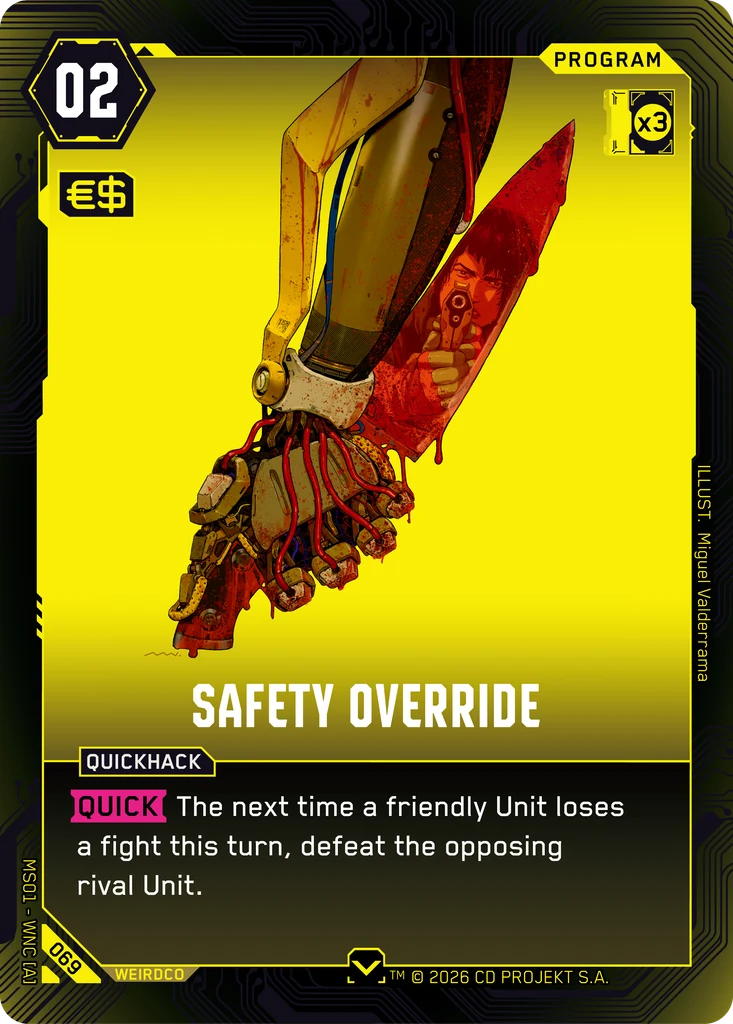 Safety Override — karta Program Cyberpunk TCG (Welcome to Night City — Retail)