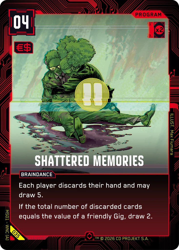 Shattered Memories — karta Program Cyberpunk TCG (Welcome to Night City — Retail)
