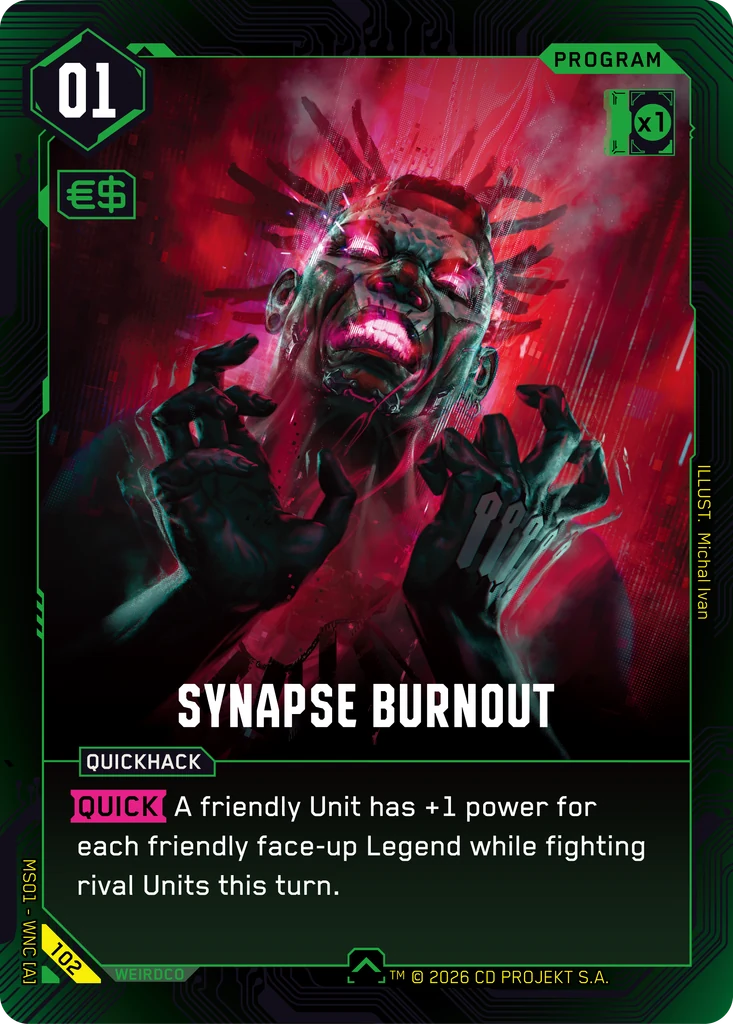 Synapse Burnout — karta Program Cyberpunk TCG (Welcome to Night City — Retail)