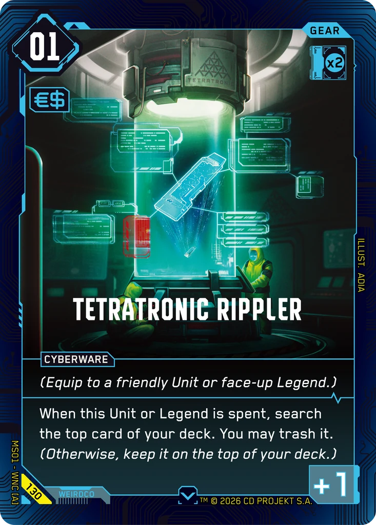 Tetratronic Rippler — karta Gear Cyberpunk TCG (Welcome to Night City — Retail)