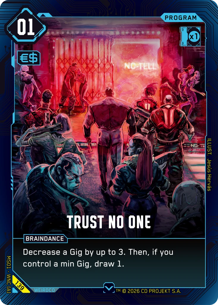 Trust No One — karta Program Cyberpunk TCG (Welcome to Night City — Retail)