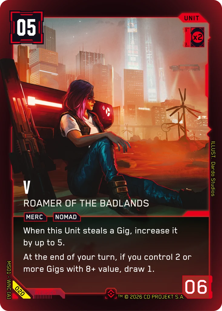 V: Roamer of the Badlands — karta Unit Cyberpunk TCG (Welcome to Night City — Retail)