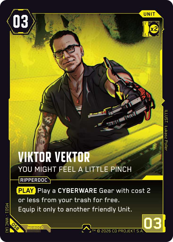 Viktor Vektor: You Might Feel a Little Pinch — karta Unit Cyberpunk TCG (Welcome to Night City — Retail)